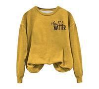 Sudaderas para mujer con texto en inglés «You Matter Are Enough Dear Person Behind Me», cuello redondo, manga larga, sudadera para mujer, para otoño, casual, moderna, cómoda e invierno, amarillo, XL