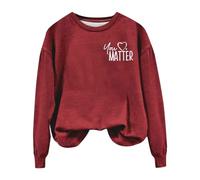 Sudaderas para mujer con texto en inglés «You Matter Are Enough Dear Person Behind Me», cuello redondo, manga larga, sudadera para mujer, para otoño, casual, moderna, cómoda e invierno, rosso, XXL