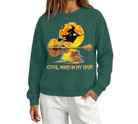 Sudaderas para mujer, diseño de brujas del Reino Unido, informal, sin botones, verde, XL