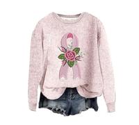 Sudaderas para mujer, diseño floral, manga larga, cuello redondo, sudadera de moda para invierno, casual, cómoda, para otoño, hot pink, XXL