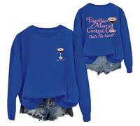 Sudaderas para mujer Espresso Martini Cocktail Club That's The Spirit Cuello Redondo Manga Larga Mujer Sudadera Otoño Invierno Casual Cómodo Moderno, azul, XL