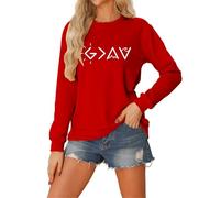 Sudaderas para mujer God Is Greater Than The Highs And Lows Cuello Redondo, Manga Larga Sudadera para Mujer Otoño Moda Invierno Casual Cómodo, rosso, S
