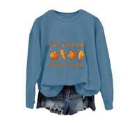 Sudaderas para mujer God Is Within Hed She Will Not de manga larga para mujer, sudadera de invierno y otoño, moderna, cómoda, casual, azul, S