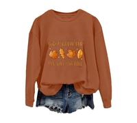 Sudaderas para mujer God Is Within Hed She Will Not de manga larga para mujer, sudadera de invierno y otoño, moderna, cómoda, casual, naranja, S