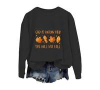 Sudaderas para mujer God Is Within Hed She Will Not de manga larga para mujer, sudadera de invierno y otoño, moderna, cómoda, casual, Negro, M