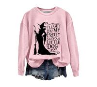 Sudaderas para mujer Halloween Witch I'll Get You My and Your Little Dog Too - Sudadera casual para mujer, rosa, S