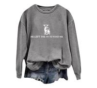 Sudaderas para mujer He Left The 99 To Fine Lettering Print Round Neck Long Sleeve Casual Sudadera, Gris Claro, S