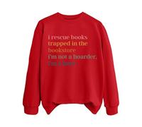 Sudaderas para mujer I Rescuce Books Trapped In The Bookstore I'm Not A Hoarder I'm A Hero - Sudadera de manga larga para mujer, moderna, otoño, cómoda, para invierno, casual, rosso, S