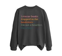 Sudaderas para mujer I Rescuce Books Trapped In The Bookstore I'm Not A Hoarder I'm A Hero - Sudadera de manga larga para mujer, moderna, otoño, cómoda, para invierno, casual, gris oscuro, XXL