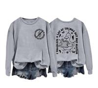 Sudaderas para mujer I Tolerate A Lot Of Things But Not Gluten Duck Cuello Redondo Manga Larga Mujer Sudadera Otoño Moda Invierno Pullover Cómodo Casual, gris, XL