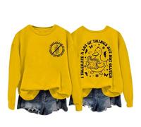 Sudaderas para mujer I Tolerate A Lot Of Things But Not Gluten Duck Cuello Redondo Manga Larga Mujer Sudadera Otoño Moda Invierno Pullover Cómodo Casual, amarillo, S
