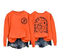 Sudaderas para mujer I Tolerate A Lot Of Things But Not Gluten Duck Cuello Redondo Manga Larga Mujer Sudadera Otoño Moda Invierno Pullover Cómodo Casual, naranja, M