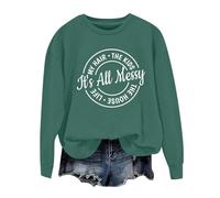 Sudaderas para mujer It's All Messy My Hair The Kids The House Life cuello redondo manga larga sudadera para mujer otoño moda casual cómodo invierno suéter, -, L
