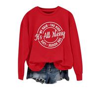 Sudaderas para mujer It's All Messy My Hair The Kids The House Life cuello redondo manga larga sudadera para mujer otoño moda casual cómodo invierno suéter, rosso, XL