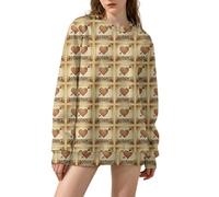 Sudaderas para mujer para el día de San Valentín, sudaderas con estampado gráfico del Reino Unido 2026, de manga larga, suave, cómoda, cuello redondo, elegante, casual, de gran tamaño, para deportes