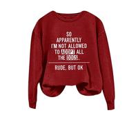 Sudaderas para mujer So Apparently I'm Not Allowed To Adopt All Dogs Sudadera de manga larga con cuello redondo para mujer, sudadera de moda para invierno y otoño, casual, cómoda, rosso, S