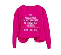 Sudaderas para mujer So Apparently I'm Not Allowed To Adopt All Dogs Sudadera de manga larga con cuello redondo para mujer, sudadera de moda para invierno y otoño, casual, cómoda, hot pink, XL