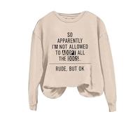 Sudaderas para mujer So Apparently I'm Not Allowed To Adopt All Dogs Sudadera de manga larga con cuello redondo para mujer, sudadera de moda para invierno y otoño, casual, cómoda, beige, S