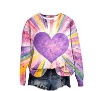 Sudaderas para mujer, sudaderas sin capucha del Reino Unido 2026 con estampado gráfico, camisetas de manga larga, suaves, cómodas, cuello redondo, patrón elegante, camisa casual de gran tamaño