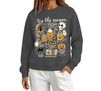 Sudaderas para mujer Tis The Season Halloween Graphic Pullover UK, gris oscuro, L