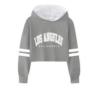 Sudaderas para niñas niños casual suelto activo manga completa sudadera con capucha sudaderas con capucha sudadera con estampado de letras a rayas para adolescentes (gris, 4-5 años)