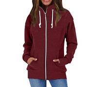 Sudaderas sin Capucha para Mujer Chaquetas Ligeras Cuello Alto con Cremallera para Mujer Jerséis Sueltos Sudadera de Manga Larga Otoño Invierno Jacket Outwear Camiseta Chaqueta Deportes(A Vino,XL)