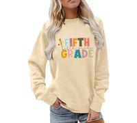 Sudaderas sin capucha para mujer, para el primer día de clases, sudadera con estampado gráfico para el regreso a clases, traje de otoño, rosso, XXL