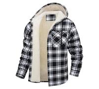 Sudaderas técnicas de franela con bolsillo a cuadros, chaqueta deportiva con capucha para hombre de invierno, Negro , 4XL