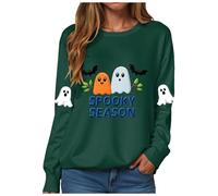 Sudaderas Traje de Halloween Suéter Suéter Suéter Suave Casual Manga Larga sin Capucha Deporte Streetwear Transición Clásica Camiseta de Manga Larga, C-verde., XXL