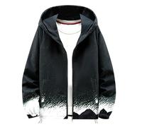 Sudaderas universitarias americanas chico hombre otoño e invierno talla grande, cómoda y elegante chaqueta primavera, Negro , XXXXXL