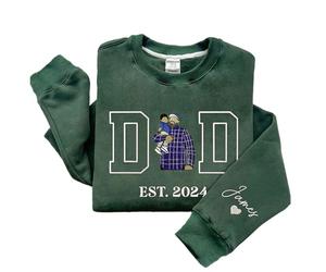 Sudaderas y sudaderas con capucha bordadas personalizadas,diseña tu propia sudadera con capucha personalizada,texto personalizado en la manga,añade tu propio texto,Regalo para Padres y futuros Padres