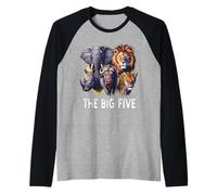 Sudáfrica Big 5 Vida Silvestre para Sudáfrica Camiseta Manga Raglan