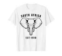Sudáfrica Cabeza de Elefante Diseño Vida Silvestre Camiseta gráfica económica, Hombre, Blanco, S