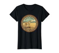 Sudáfrica Safari Guepardo Familia Vida Silvestre Africana Vintage Camiseta gráfica económica, Mujer, Negro, L