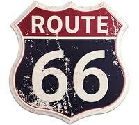 Sudagen Route 66 Shield estaño arte signo histórico retro vintage Classic American Decoración, paneles de metal para garaje, bar, restaurante, Man Cave, salón, decoración de la ruta 66