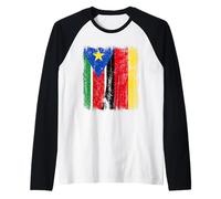 Sudán del Sur Alemania Media Bandera Sudán del Sur Herencia Alemana Camiseta Manga Raglan