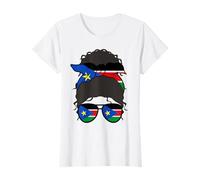 Sudán del Sur Chica Bandera Sudán del Sur Mujer Orgull Camiseta