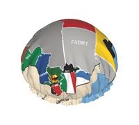Sudán del Sur Composición Map Shower Caps Mujeres Reutilizables Grande Shower Cap Hombres Secado Rápido Cuidado Cabello Largo Corto Niños Baño