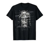 Sudario de Turín Síndone, la Sábana Santa Camiseta gráfica económica, Hombre, Negro, L