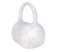 Sudawave Orejeras de felpa de piel sintética de punto ajustables para mujeres y niñas, blanco, talla única