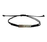Sudemota Pulsera 1 Pulsera Colgante de Plata de Ley 925 Never Give up