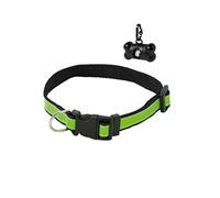 SUDEPETS Collar para Perros Reflectante con dispensador Bolsas cacas - Collares Ajustables para Perros pequeños,medianos y Grandes