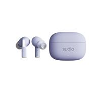 Sudio A1Pro Purple - Auriculares in-Ear con Bluetooth, Control táctil con Base de Carga inalámbrica compacta, protección IPX4, cancelación de Ruido Activa, con micrófono Integrado, Sonido de Cristal
