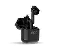 Sudio Nio True Wireless Bluetooth Earbuds - Open-fit, Splash Proof IPX4, Environment Noise Cancelling, Built-in Microphone, 20h Battery Time (Black)