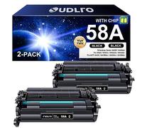 58A CF258A 58X CF258X - Repuesto para cartucho de tóner HP 58A negro (con chip) compatible con impresora MFP M428fdw M428fdn M428dw M404 M428 Pro M404n M404dn M404dw (alto rendimiento, 2 unidades)