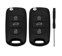 Sudnsadaks 2 Piezas Carcasa de Llaves de Coche 3 Botones Repuest Compatible Kia Ceed, Soul, Sportage, Venga y Hyundai I10, I20, I30, Ix20 e Ix35, Carcasa de Plástico para Mando a Distancia 3 Botones