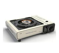 Sudnsadaks Camping Gas Portatil, Cocina de Gas Butano, Hornillo Camping Gas en Acero Inoxidable, Encendido Piezoeléctrico, Adecuado para Picnic, Camping, Exterior, Ideal para Emergencias, Blanco