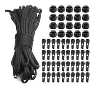 Sudnsadaks Goma Elastica, 10 m x 3 mm Cordon Elastico, Cuerda Elastica, Goma Redonda con Tapón Cordón y Abrazadera de Cordón, Cuerda Goma Elástica para Mochilas, Ropa, Cordones Zapatos, Negro
