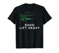 Sudo Lift Heavy Funny Linux Programador Devops Coder Camiseta