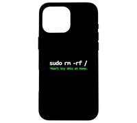Sudo RM RF Advertencia - Linux Comando Line Tech Humor Carcasa para iPhone 16 Pro MAX